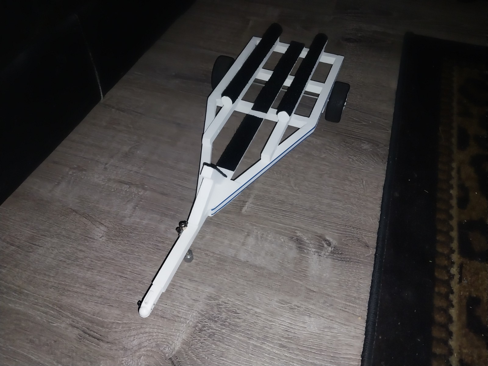 White Enamel Radio Control Boat Trailer Static Display Functional Trailer