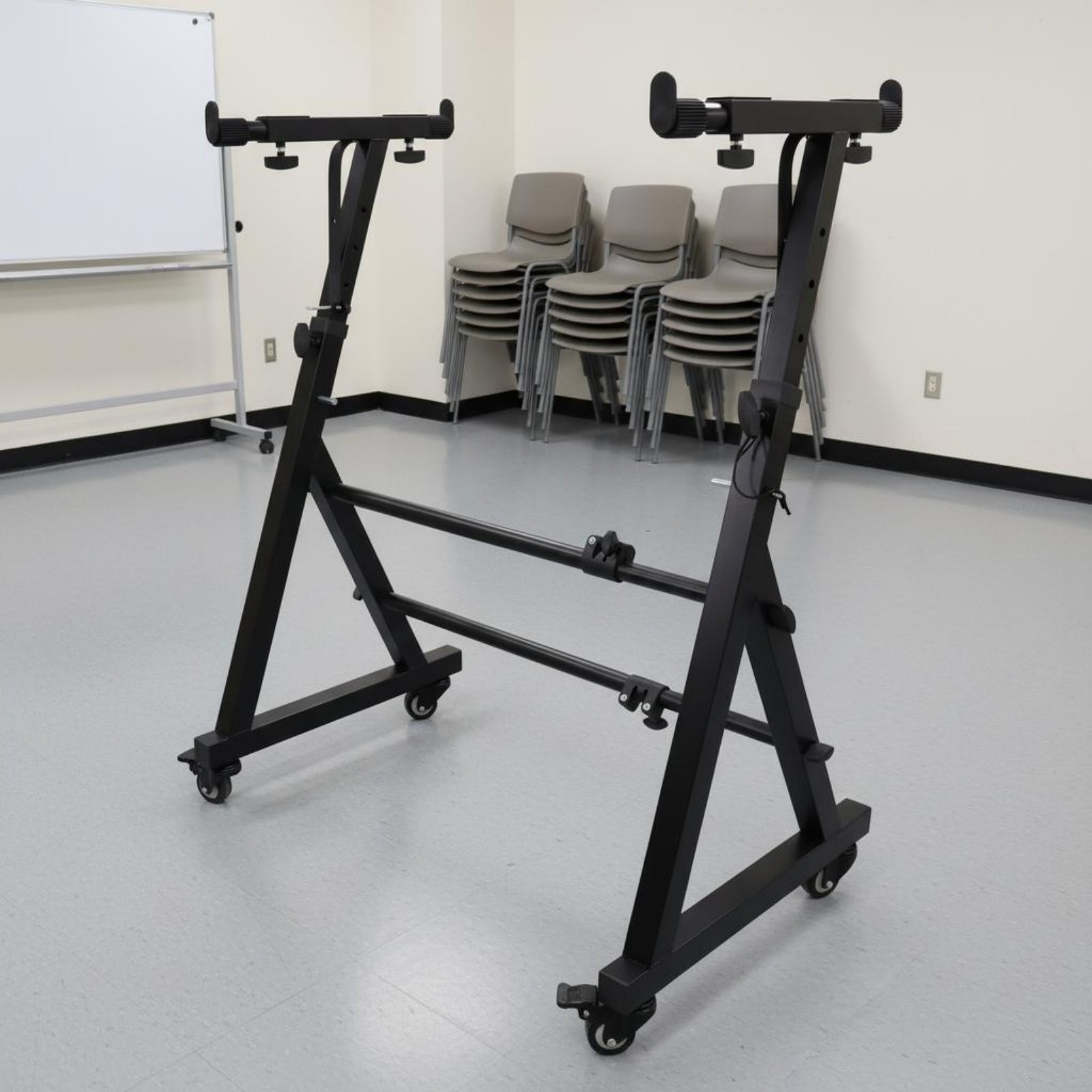 Rolling Keyboard Stand Sturdy Metal Frame Z-Shaped Piano Designed for Studio