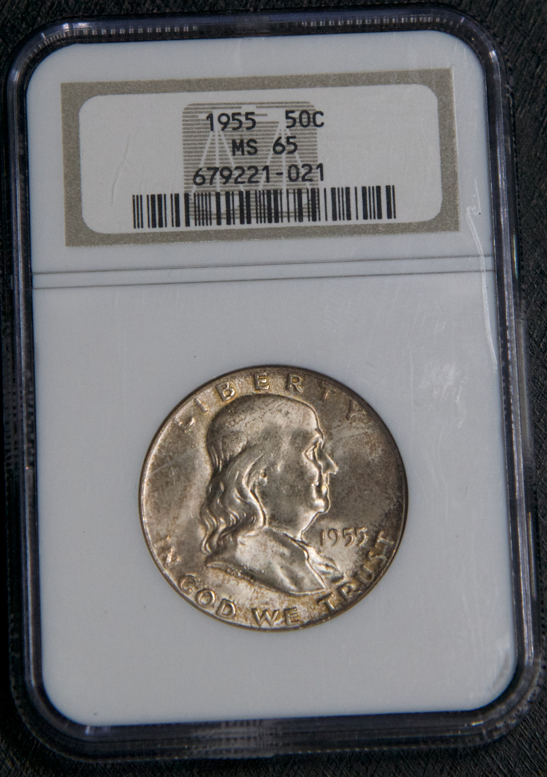 1955 Franklin Silver Half Dollar NGC MS 65