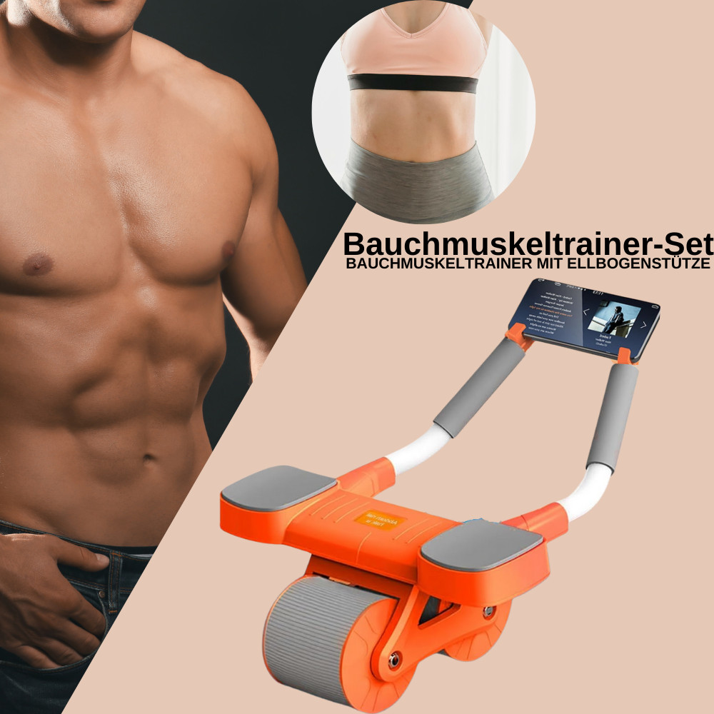 Raikou abs trainer set, abdominal roller, a knee mat and a fitness band
