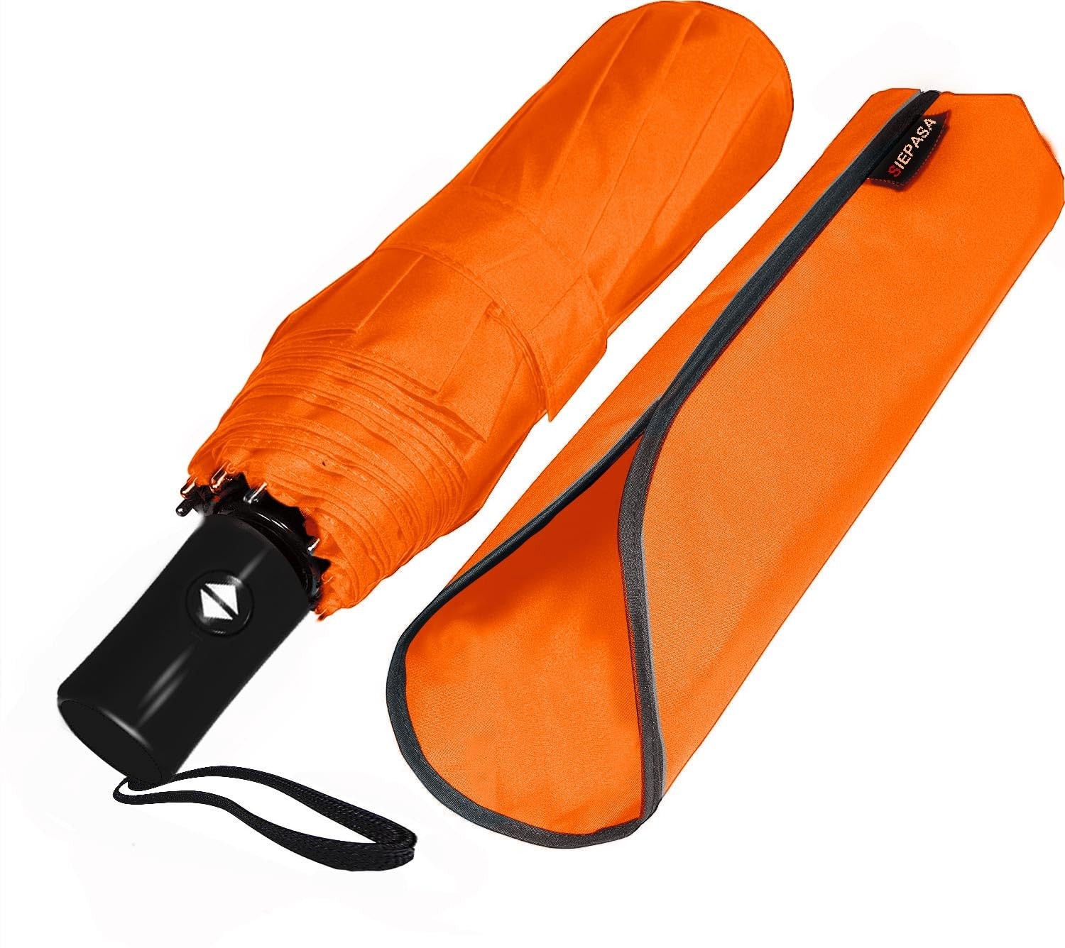 SIEPASA Windproof Travel Compact Umbrella-Automatic 42 Inch-1 Pack, Orange