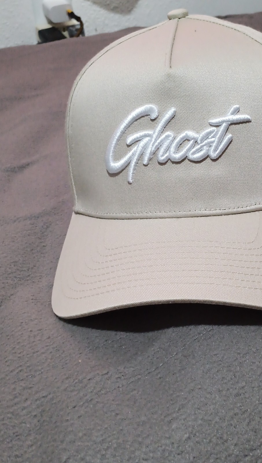 Ghost Beige Snapback Baseball Hat Adjustable 65% Polyester 35% Cotton