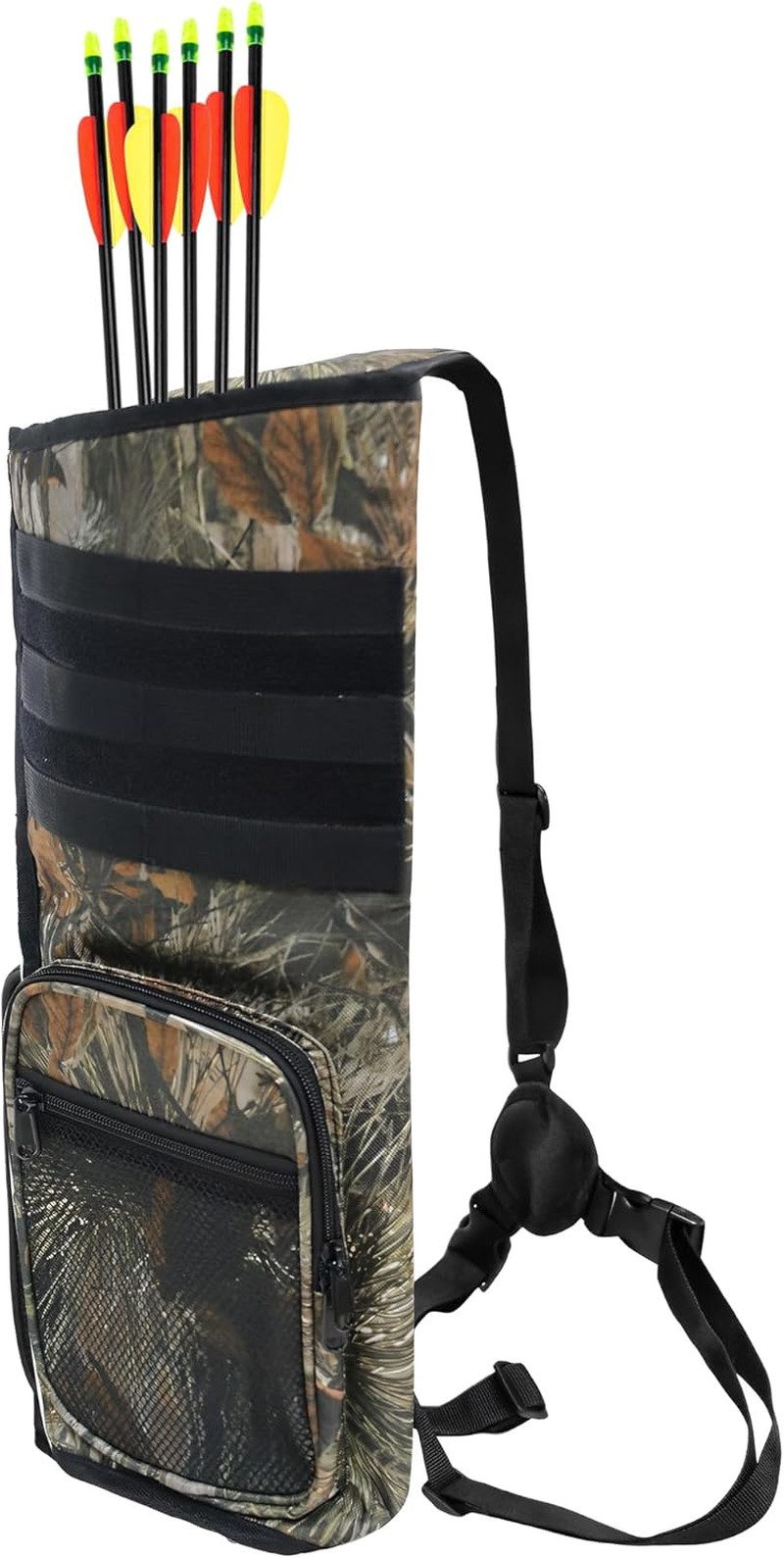Lightweight Back Arrow Quiver, Holds 22-28 Arrows, Molle System, Adjustable 3-Po