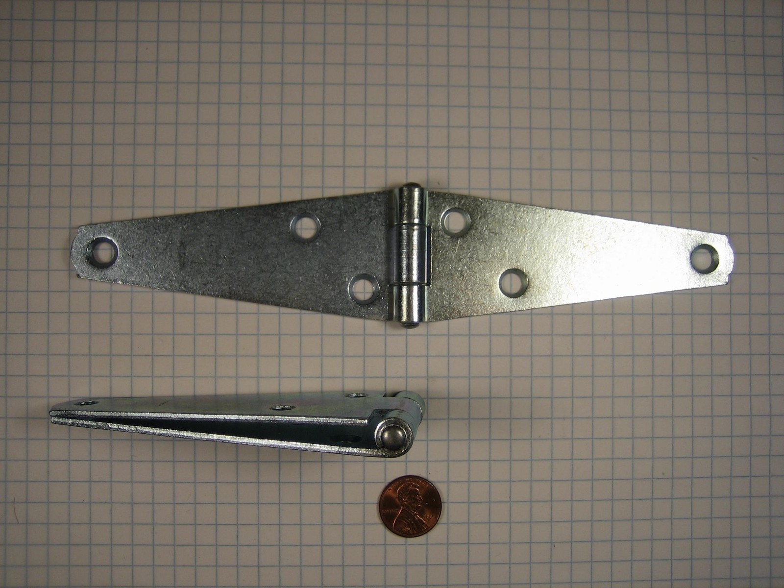 FERUM #622-4" STEEL HEAVY STRAP HINGE, 8" OVERALL LENGTH, ZINC-PLATED
