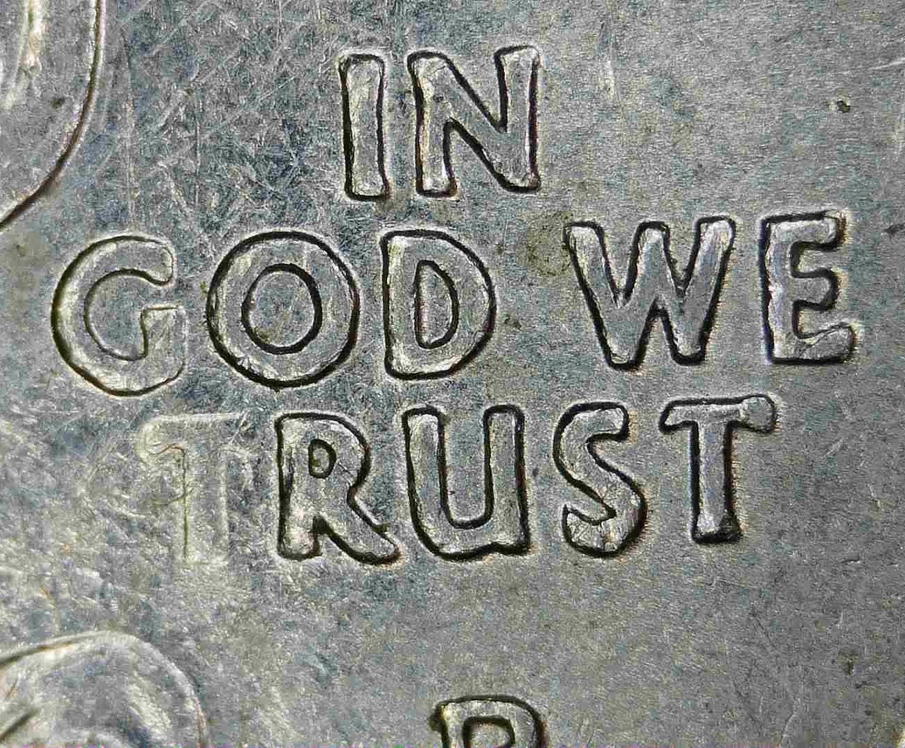 "IN GOD WE -RUST" Struck Thru Grease Error 2005 Kansas State Quarter
