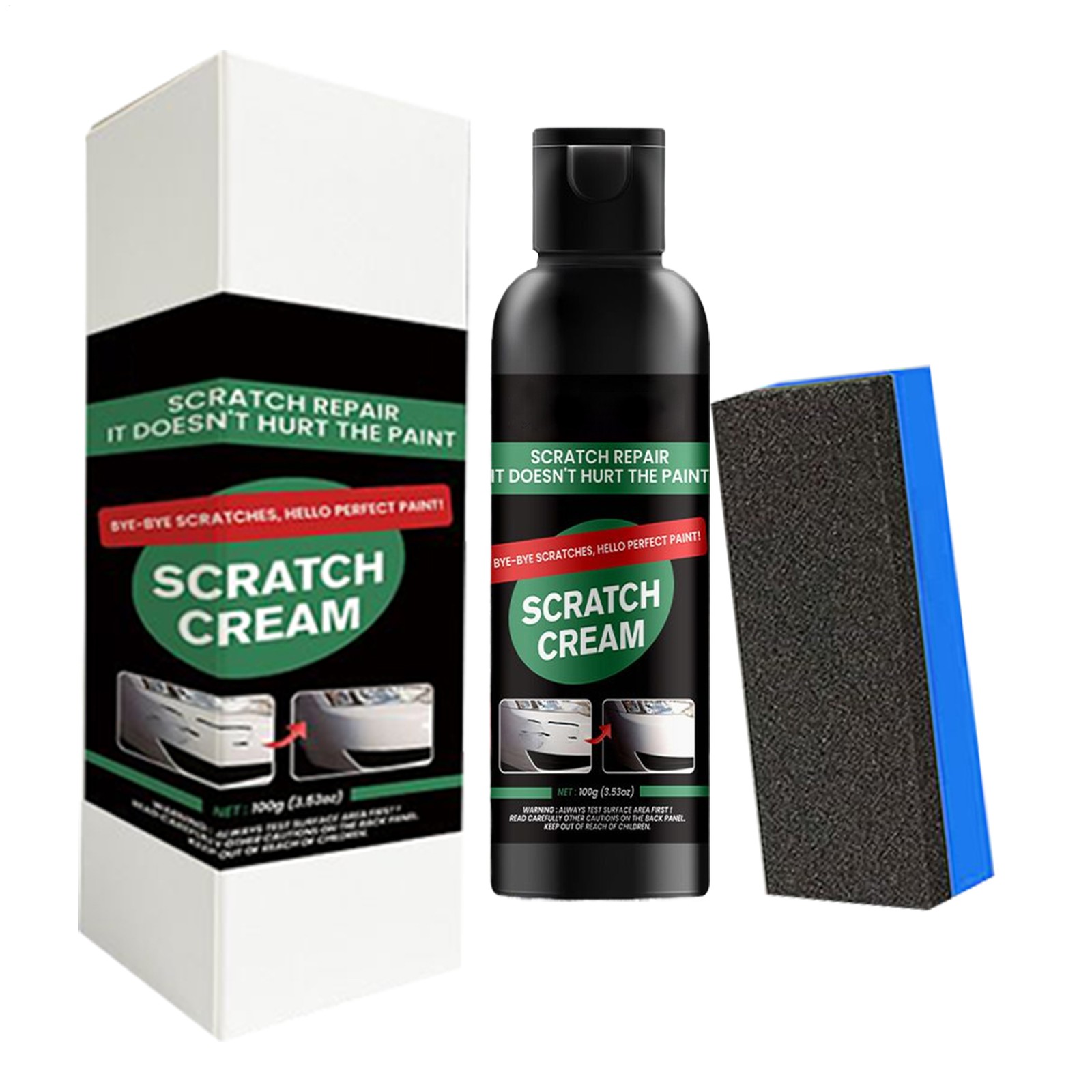 Car Paint Scratch Repair Remover Cream 100g Polishing Wax Compound Detailing Kit