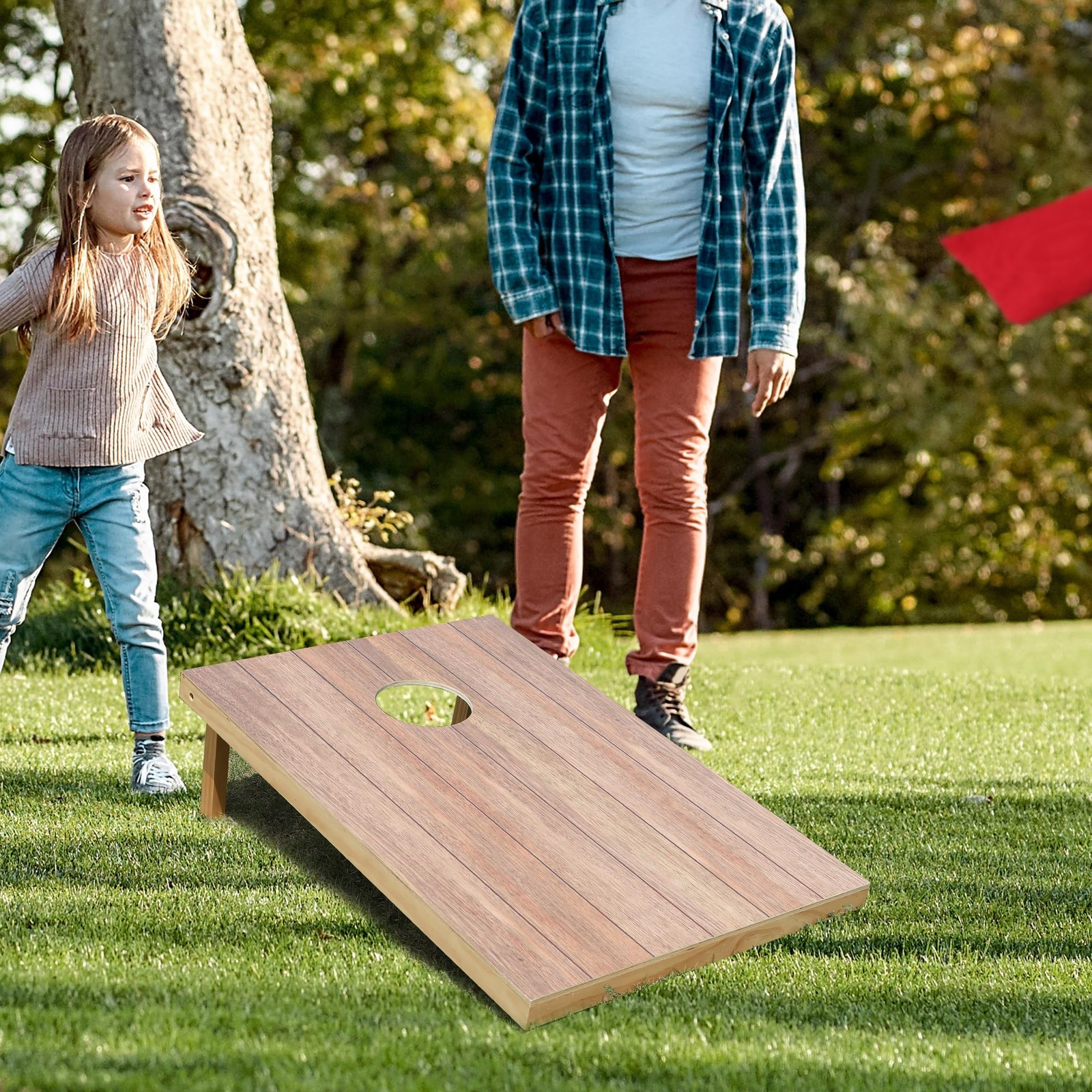 Solid Wood Cornhole Board Set, 4x2ft Regulation Cornhole Game Set with 8 Bean...