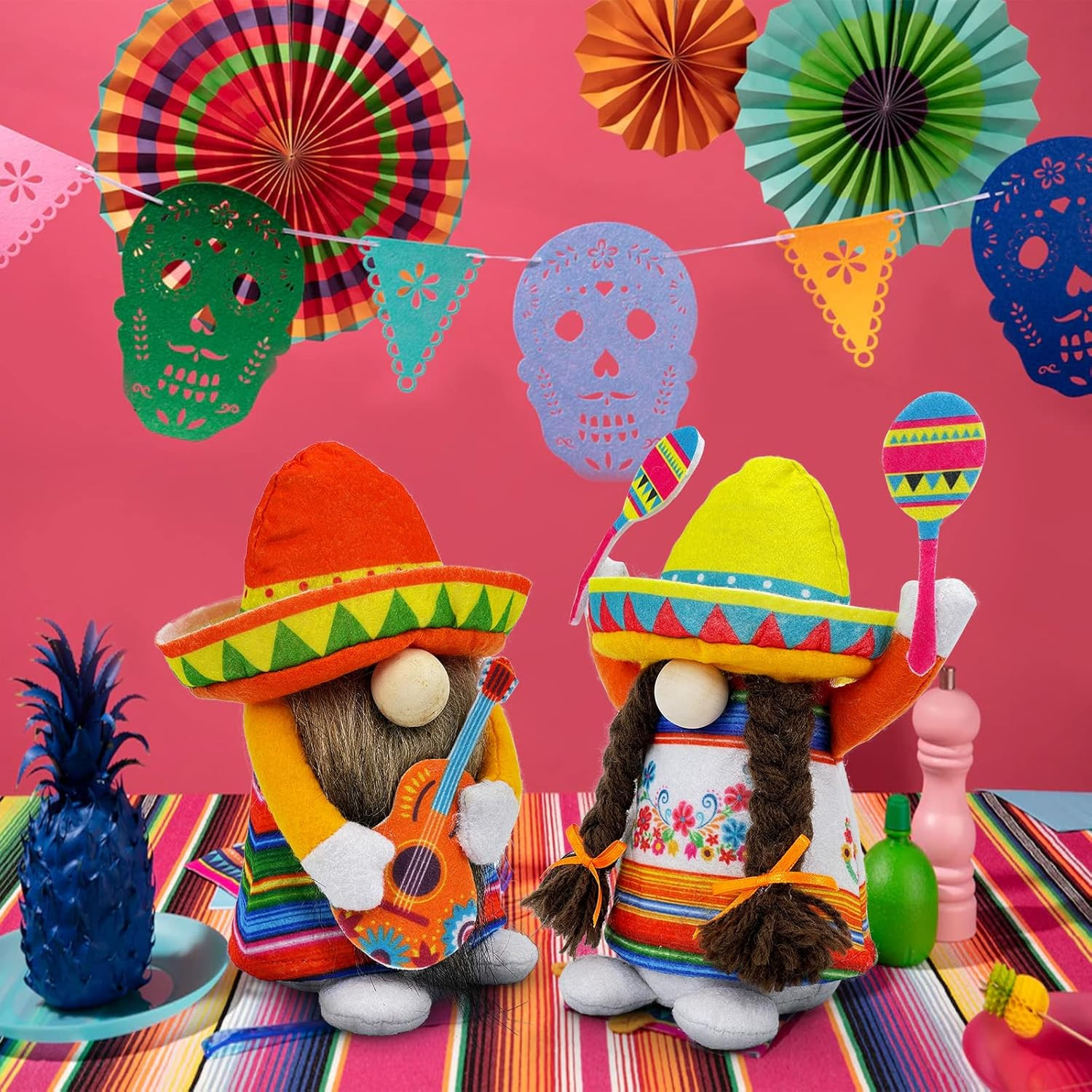 Cinco De Mayo Plush Gnomes - Festive Decorations for Home and Office