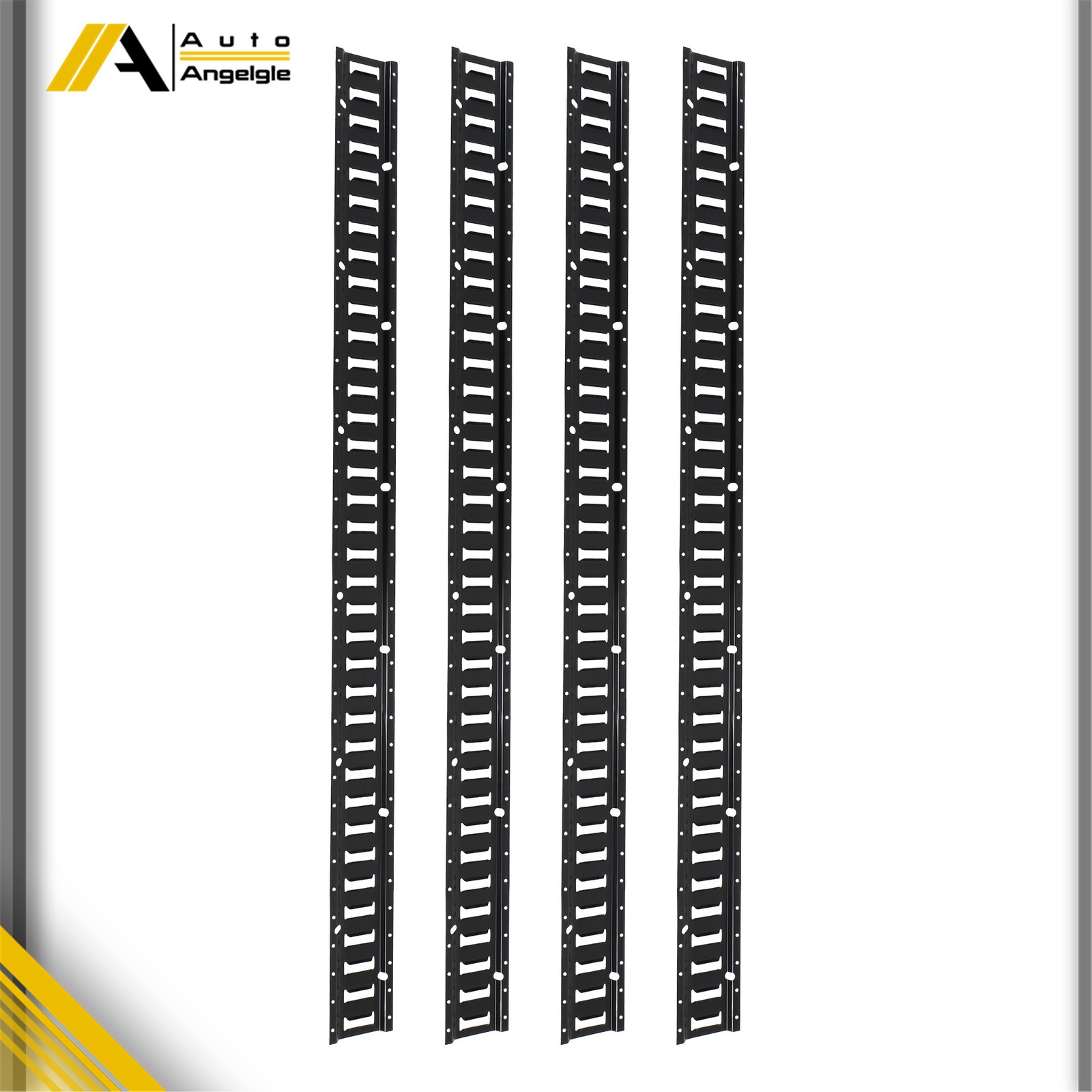 Powder Coated Steel E Track 4 Rails 6 Ft Each Black Fit For Warehouse Storage