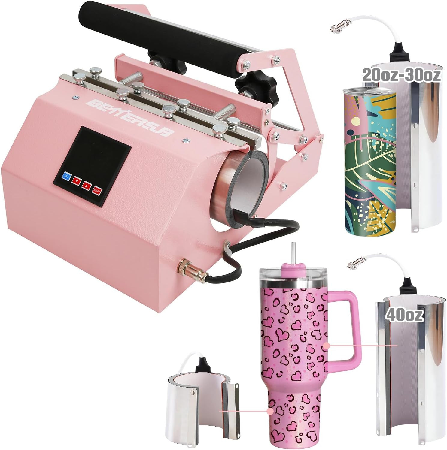 Máquina De Prensado En Caliente Para Tazas Con Vaso De 40 Onzas 3 En 1
