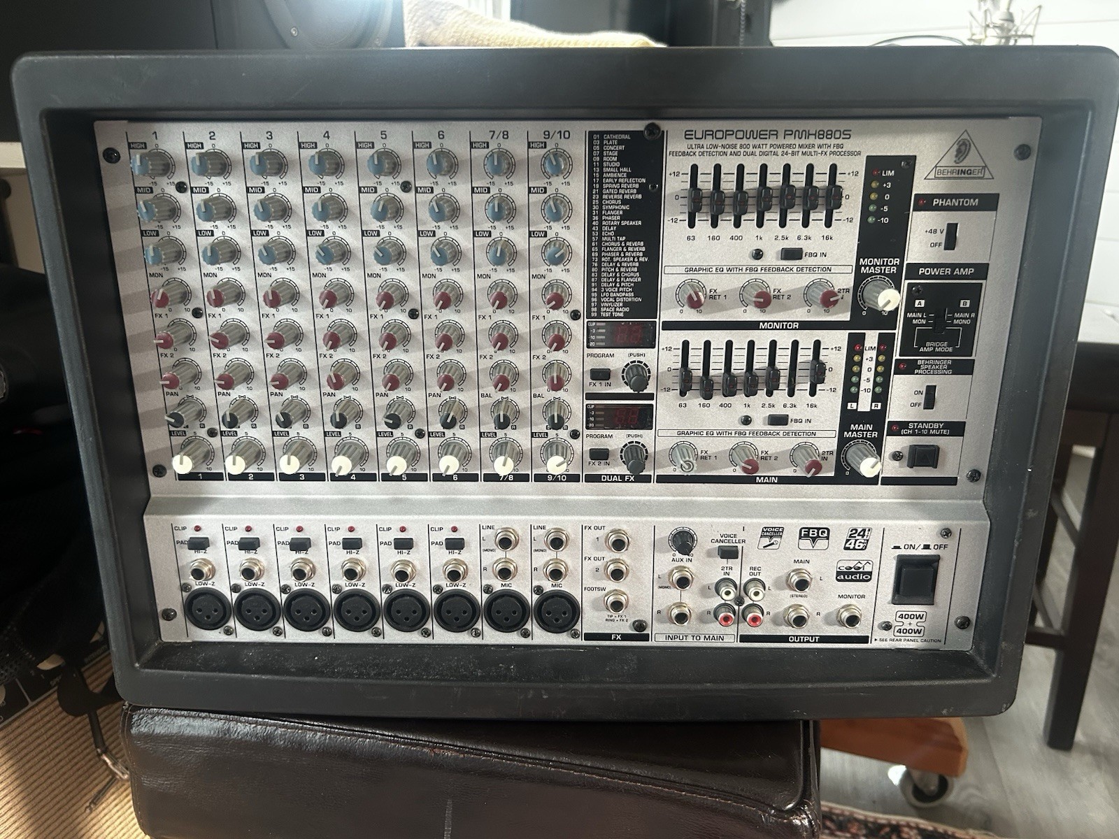 Behringer Europower PMH880S 10 Channel Mixer w/ Dual 24-Bit Multi-FX Processor