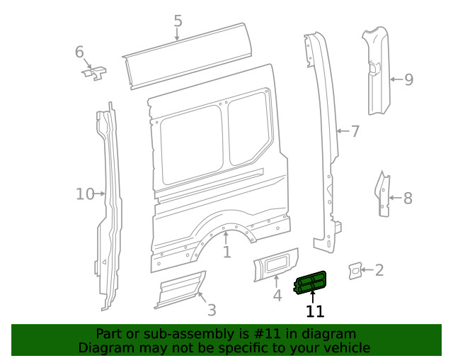 Genuine Ford Quarter Panel Vent 7G9Z58280B62A