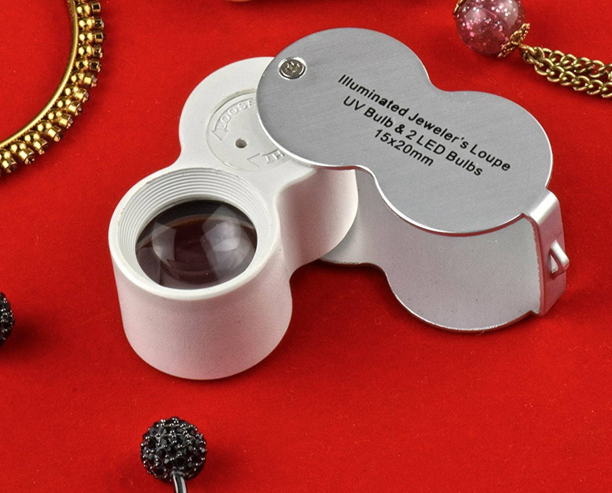 15X Jewelers Loupe Eye Magnifying Glass Lens Magnifier 20mm Illuminated LED UV