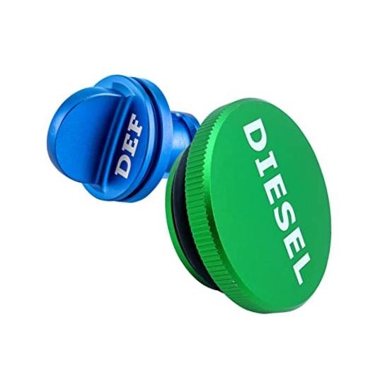 Magnetic Billet Aluminum Blue Diesel Exhaust Fluid Cap/DEF Cap & Green Fuel