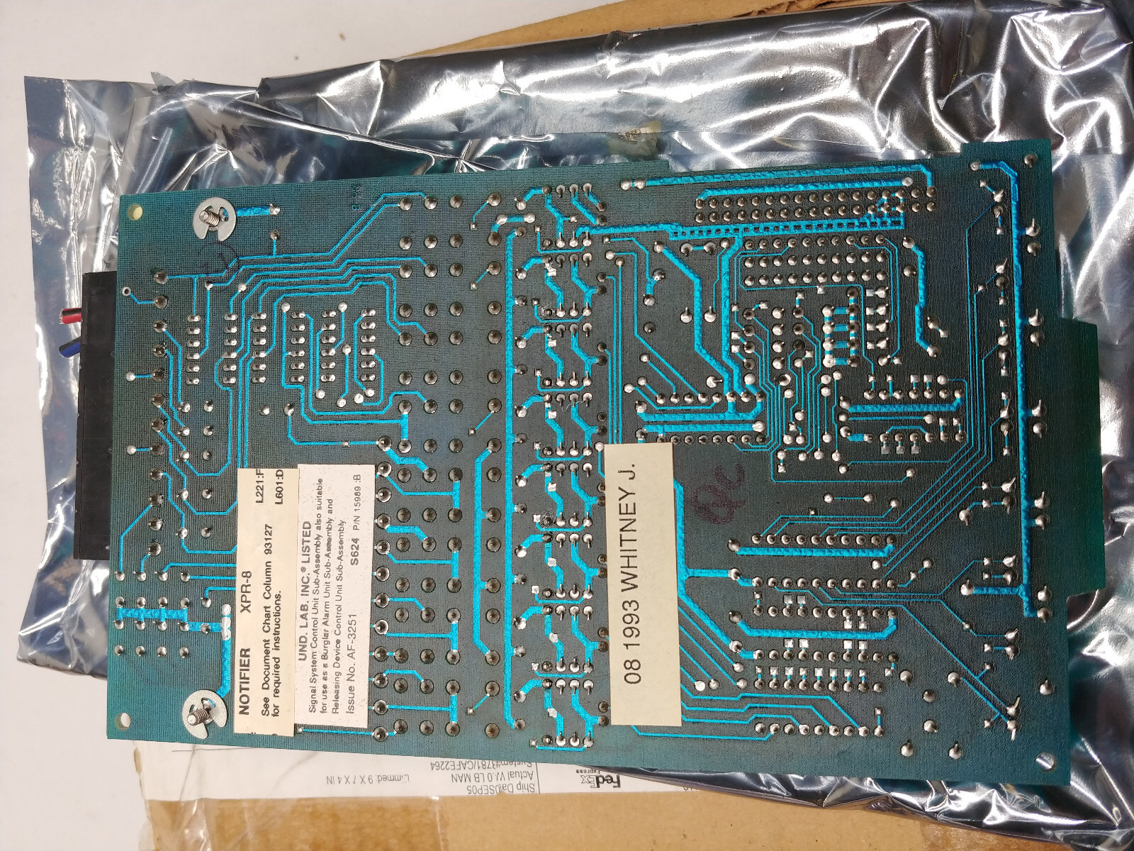 Notifier Model: XPR-8 Fire Alarm Control Board Used