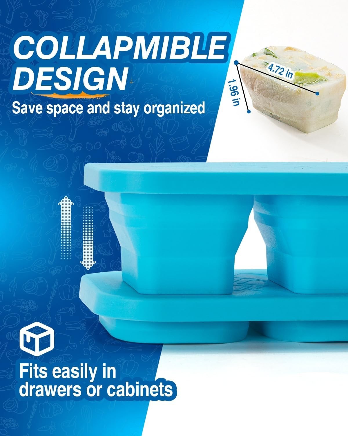 Silicone Soup Freezer Molds with Lids,1 Cup , Soup Container Style