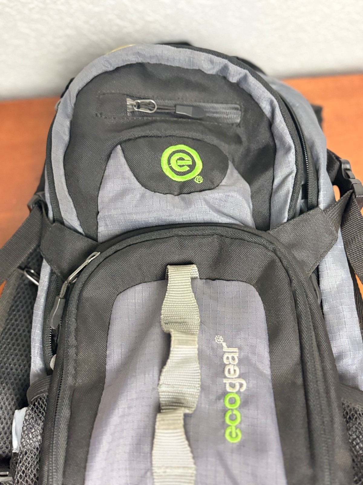 Ecogear Glacier Black Grey Recycled Polyester Hydration Hiking Backpack OS