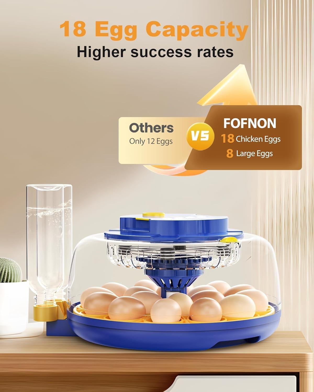 18 Chicken Egg Incubators for Hatching Eggs: Egg Incubator with Automatic Egg...