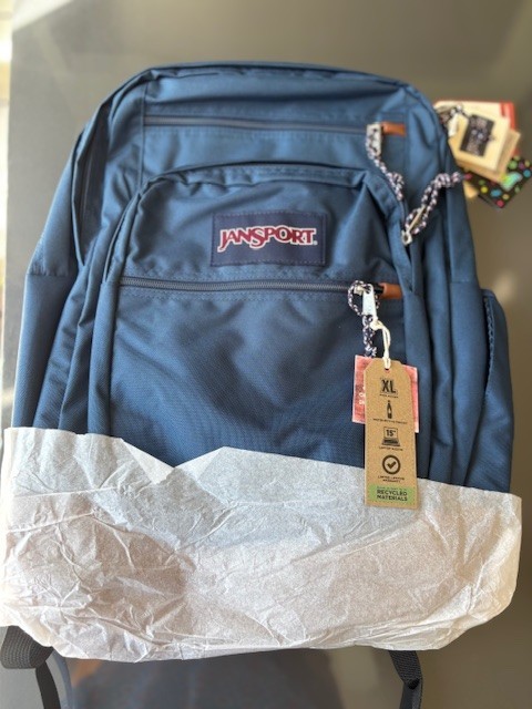 jansport cool student backpack black ,navy light blue color