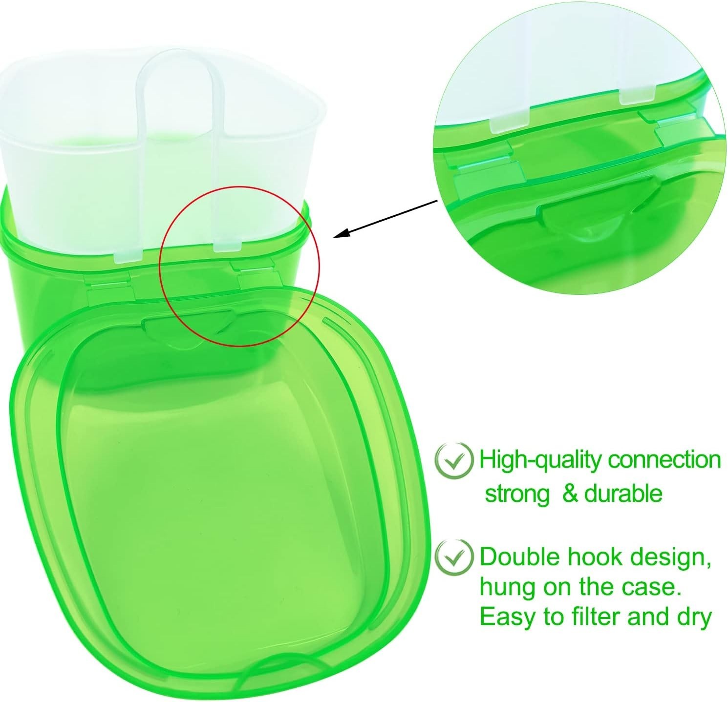 Durable Denture Case Set with Cleaning Brush - Perfect for Night Guards & More