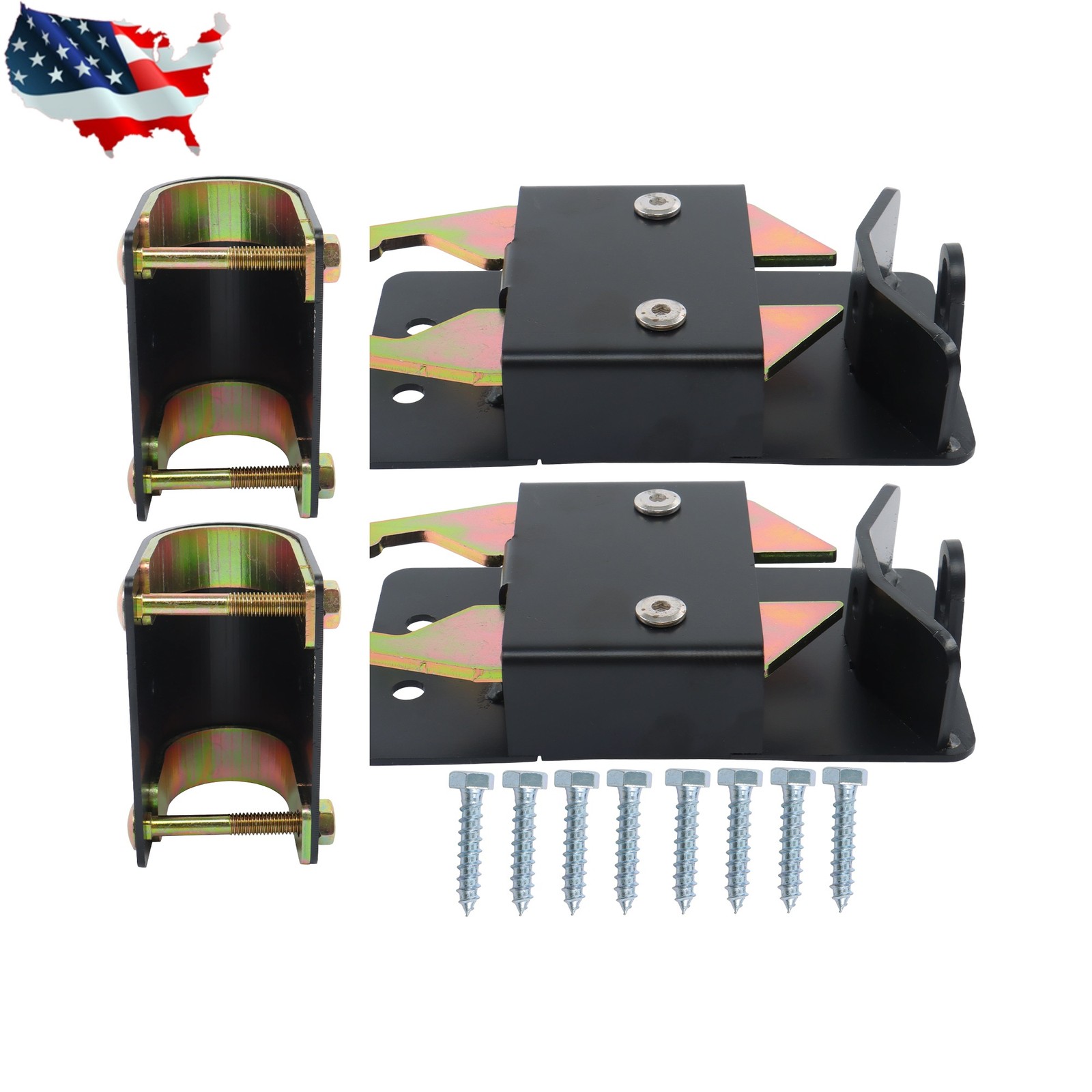 2Set Farm Gate Latch Metal Gate 2"–2 3/4" Post W/Mounting Screw Heavy Duty 2 Way