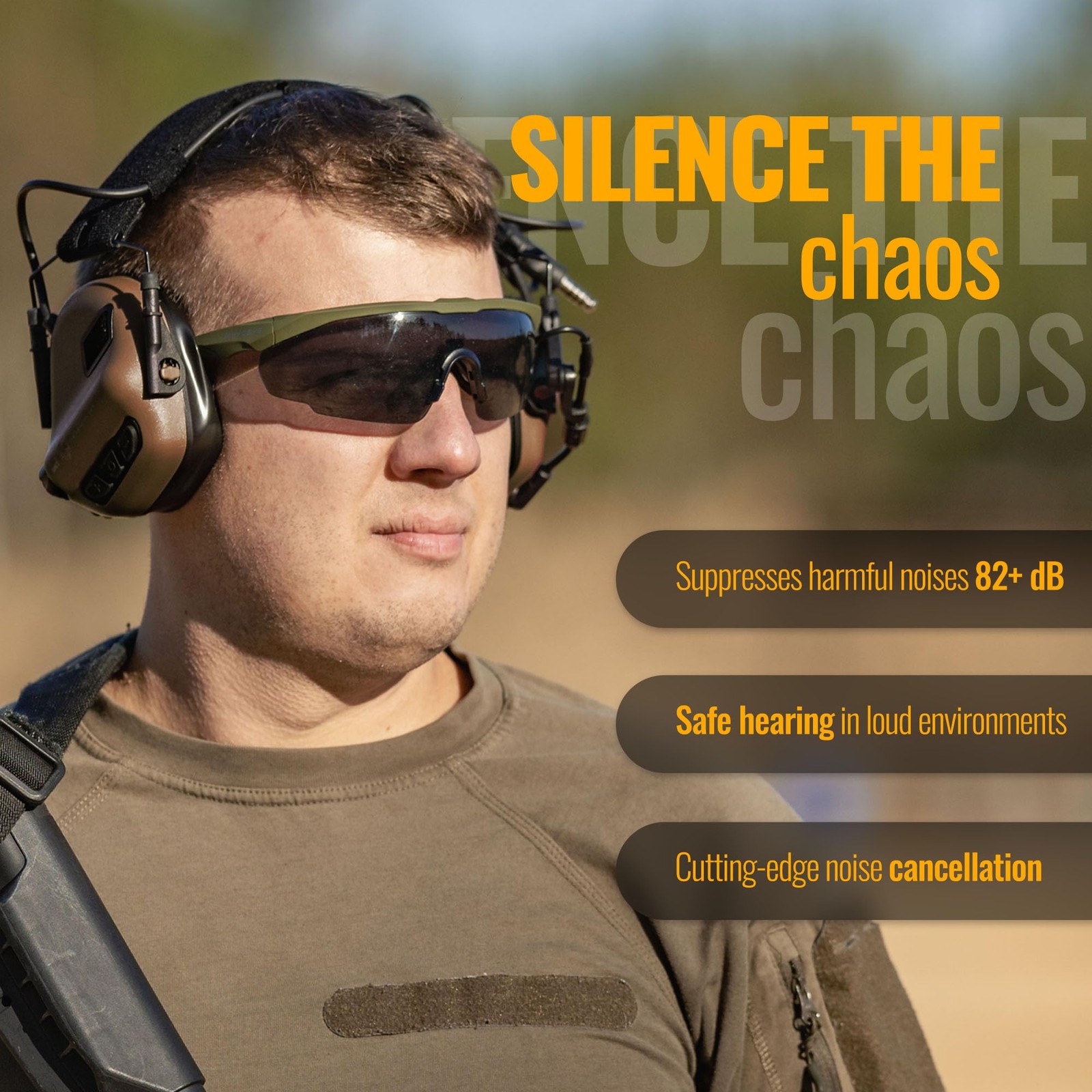 EARMOR M32 PLUS Tactical Headset for Helmet - Noise Plus, 4. Coyote