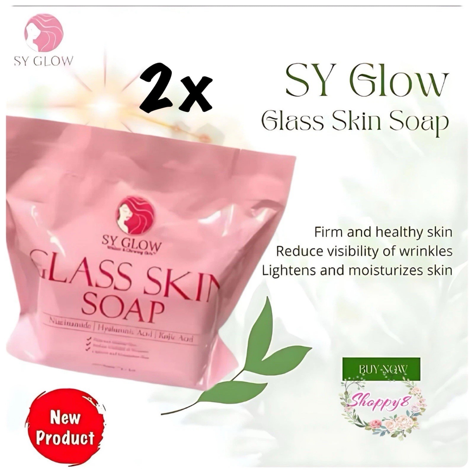 2X SY Glow Glass Skin Soap 75gx6pcs