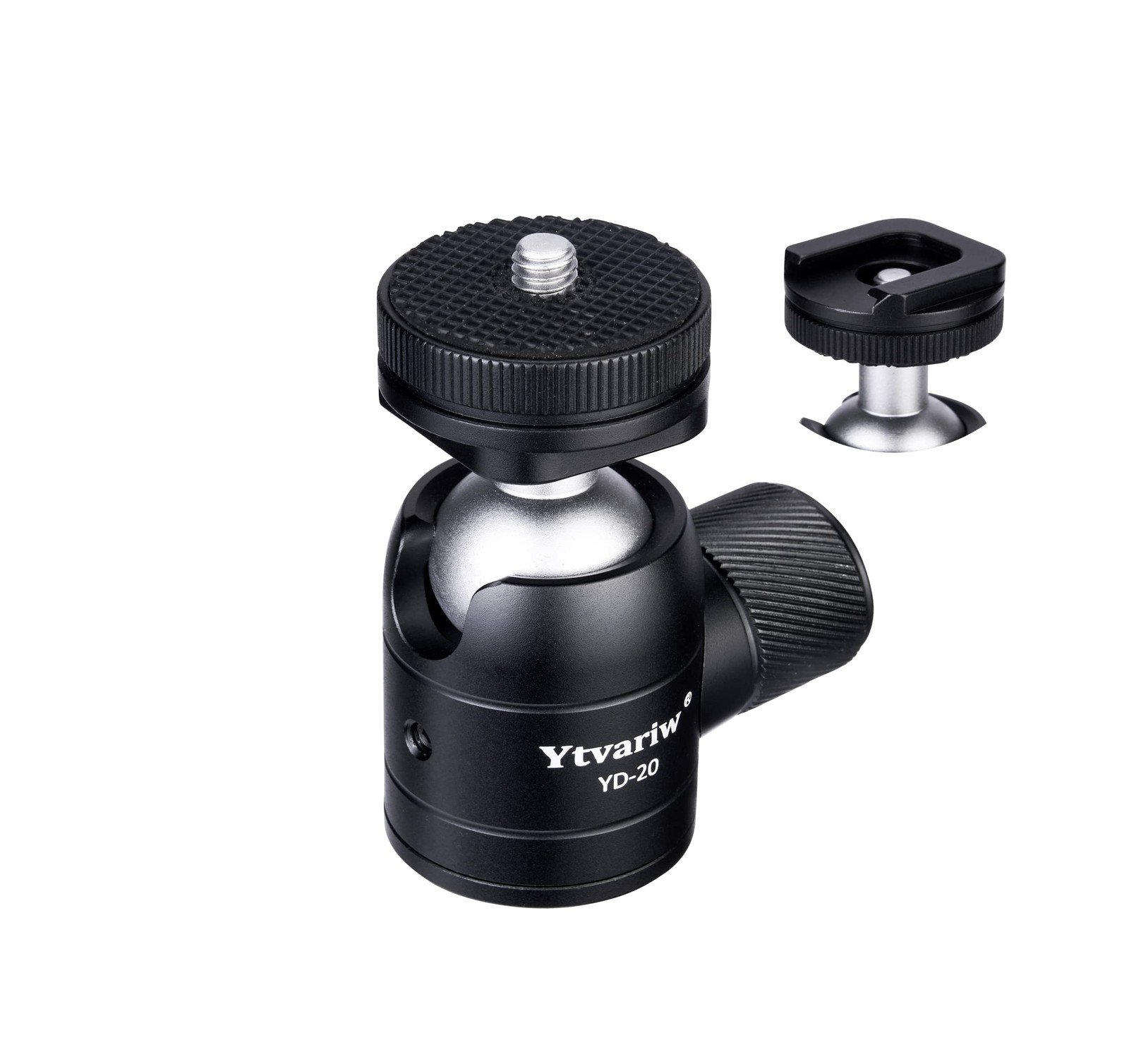 Camera Tripod Mini Ball Head with Cold Shoe Mount,360° Panoramic Size, 1