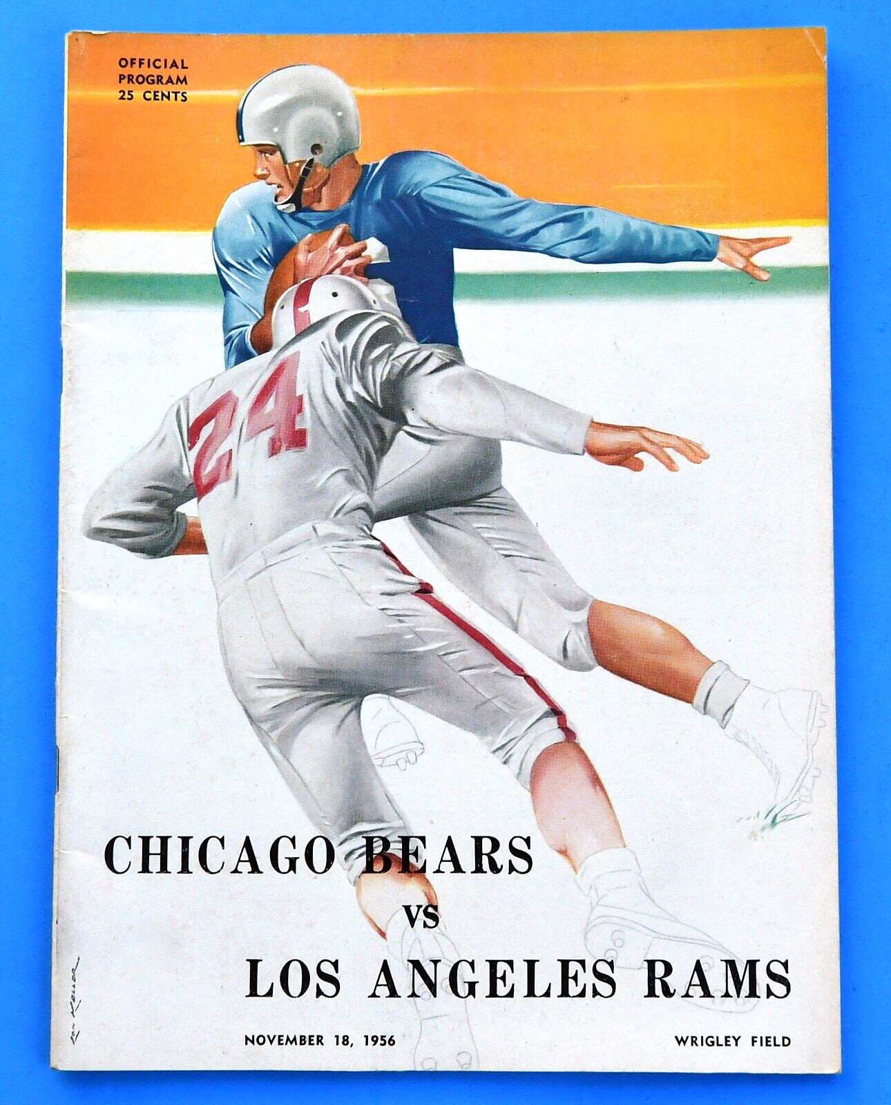 1956 Chicago Bears Program v Los Angeles Rams. George Blanda. Crazy Leggs Hirsch