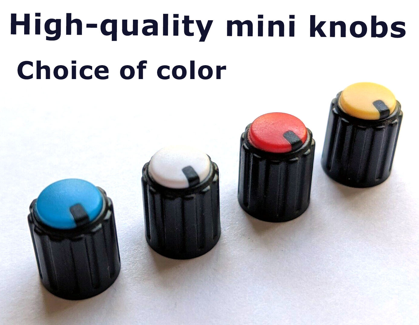 4 Small Mini Control Knobs Pedal Pot Volume 6mm 18T Shaft 10x12mm Potentiometer