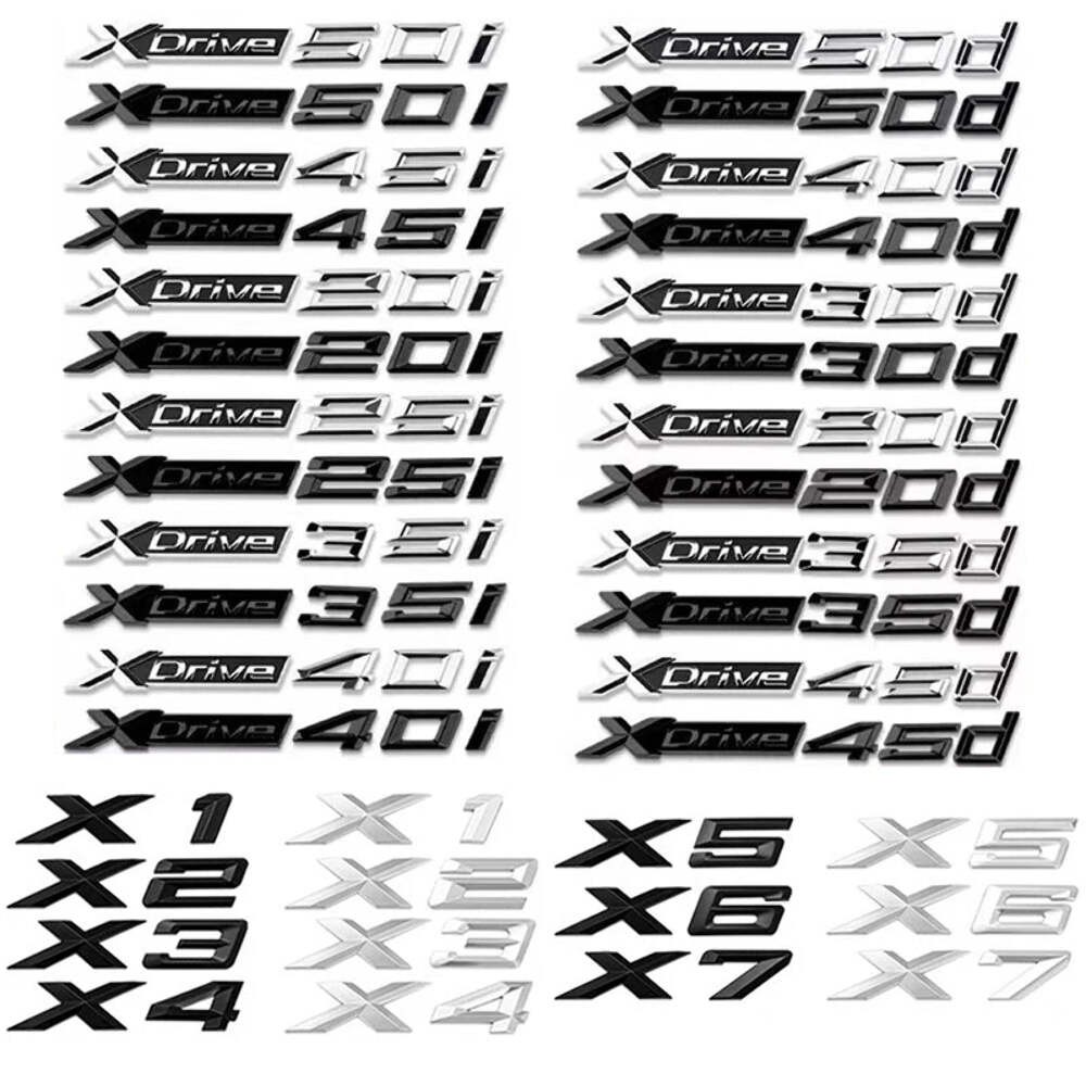 3D Xdrive 20d 30d 35d 40d 50d 20i 25i 30i Car Fender Emblem Trunk Badge Sticker