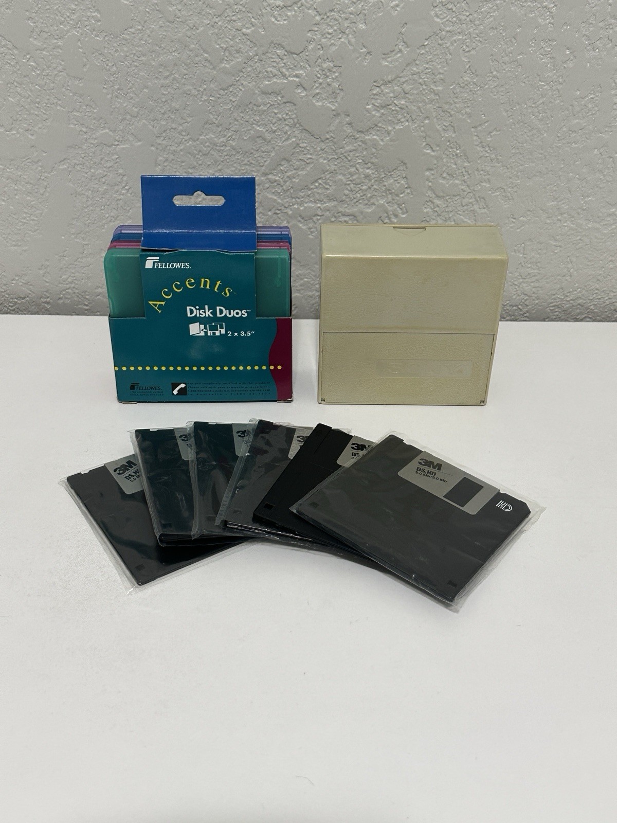 3M DS-HD 3½-in. Floppy Disks w/ Sony Case and Sealed Sleeves Lot of 6