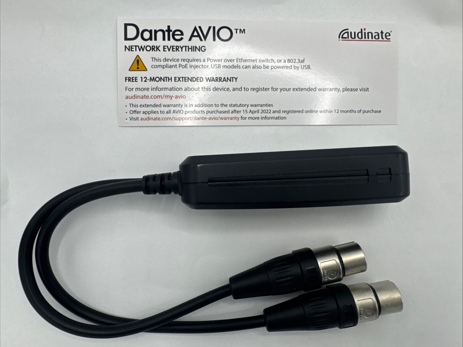 Audinate ADP-DAI-AU-2X0 Dante AVIO 2 Ch Input Adapter