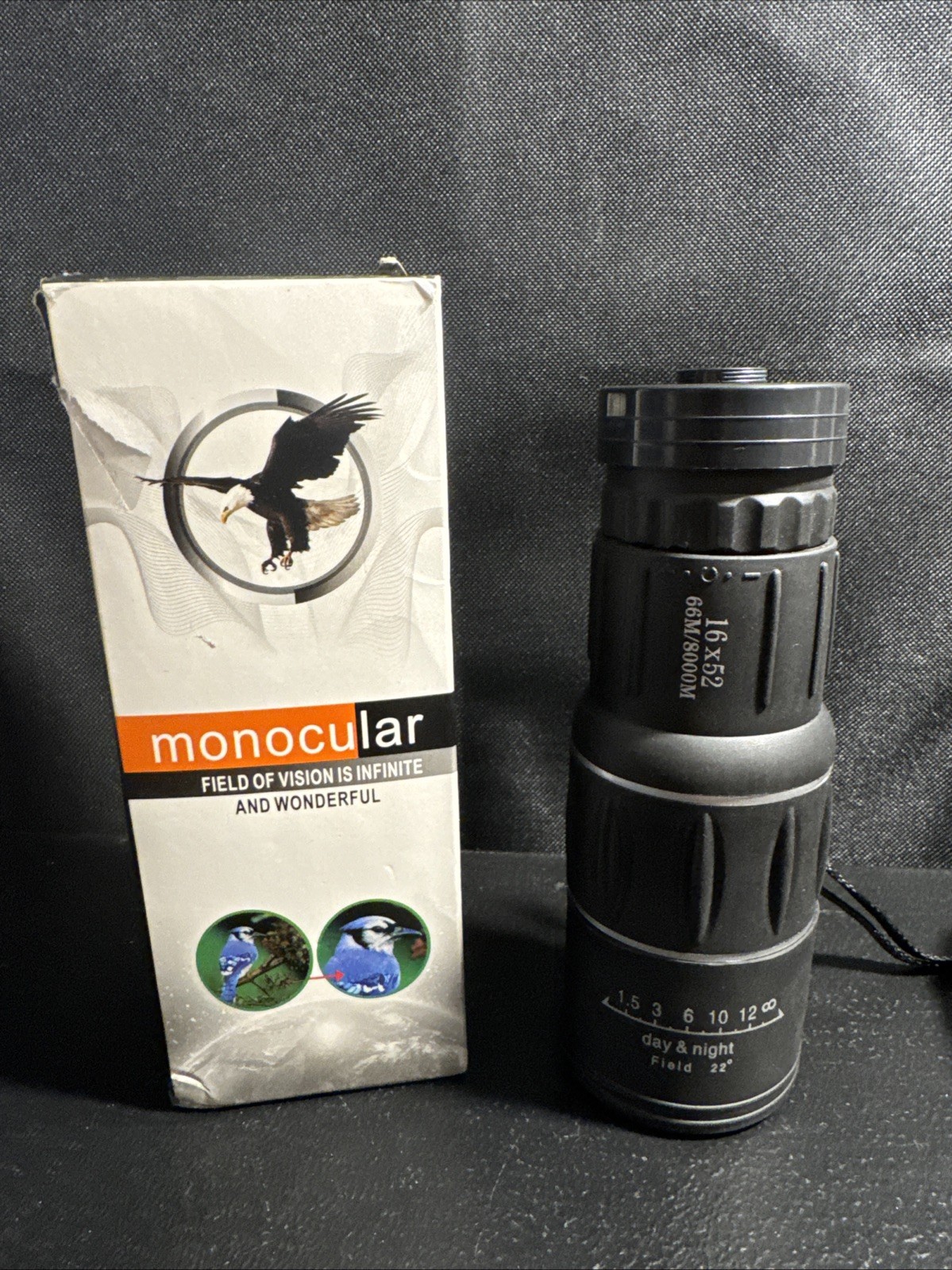Monocular w/Original Box 16x52 Day/night Bird Watcher Nature Hiking Hunting