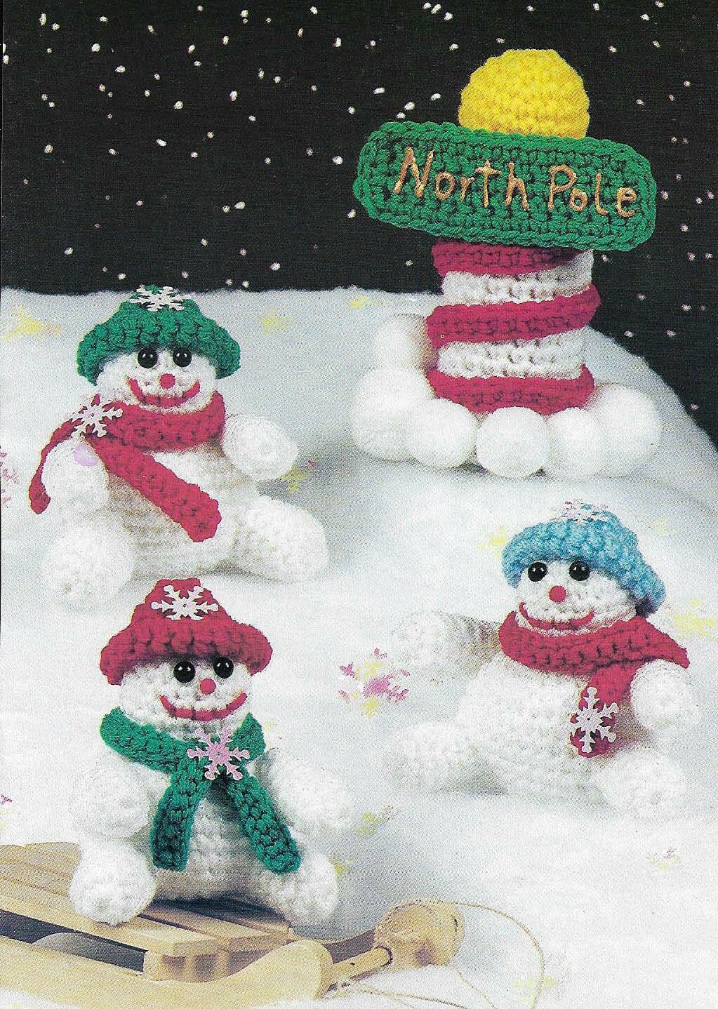 SNOW PARTY AT THE NORTH POLE CHRISTMAS DIGEST SIZE CROCHET PATTERN INSTRUCTIONS