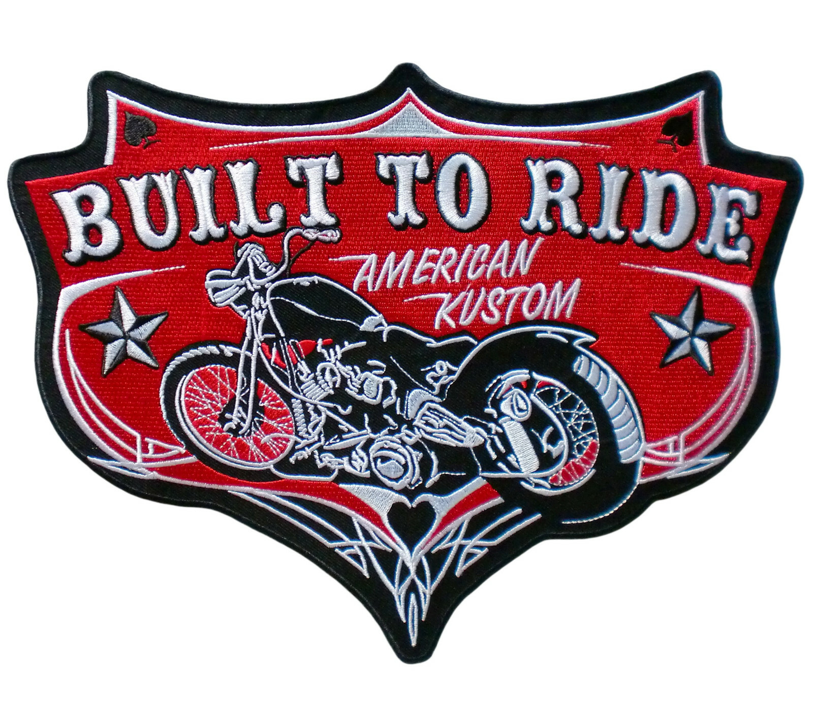 11" BUILT To RIDE American Motorcycle Spade Biker Back Patch Vest Jacket Rider