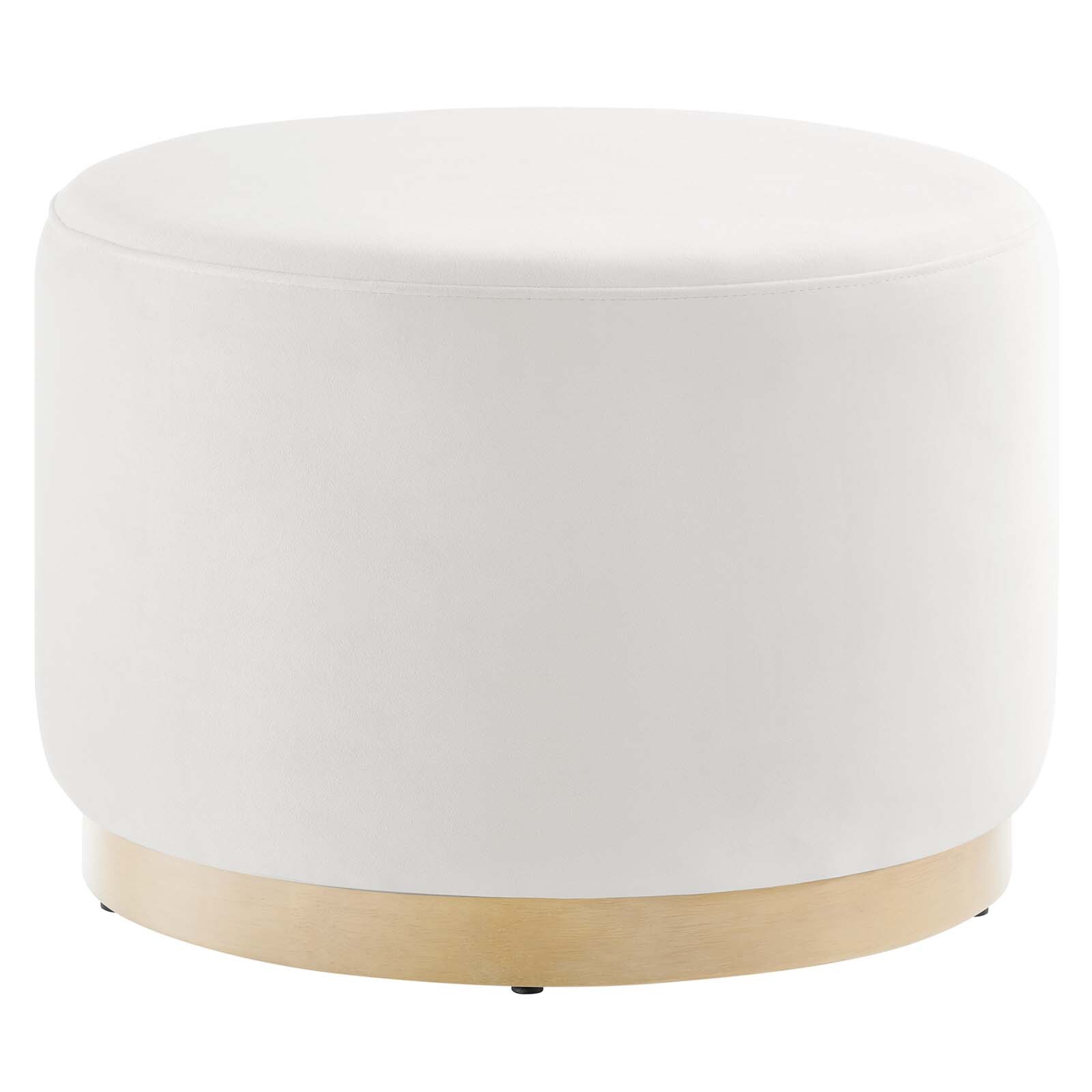 Modway Large 23" Round Performance Velvet Upholstered Ottoman