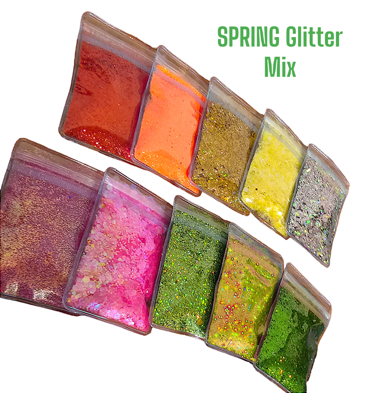 Glitter Spring Mix Fine Chunky Bundle Bright Floral Colors Craft Resin Tumblers