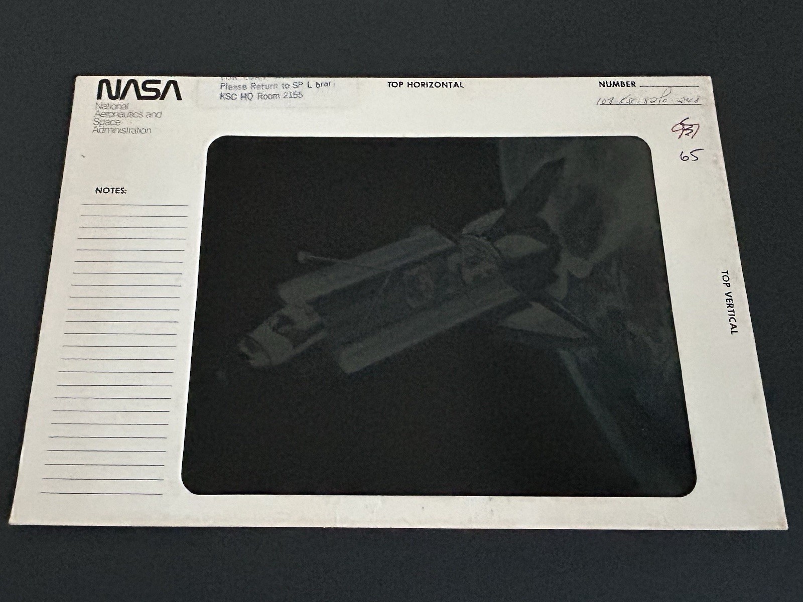 1982 NASA KSC Space Shuttle Orbiter Cargo Payload Bay Presentation Transparency