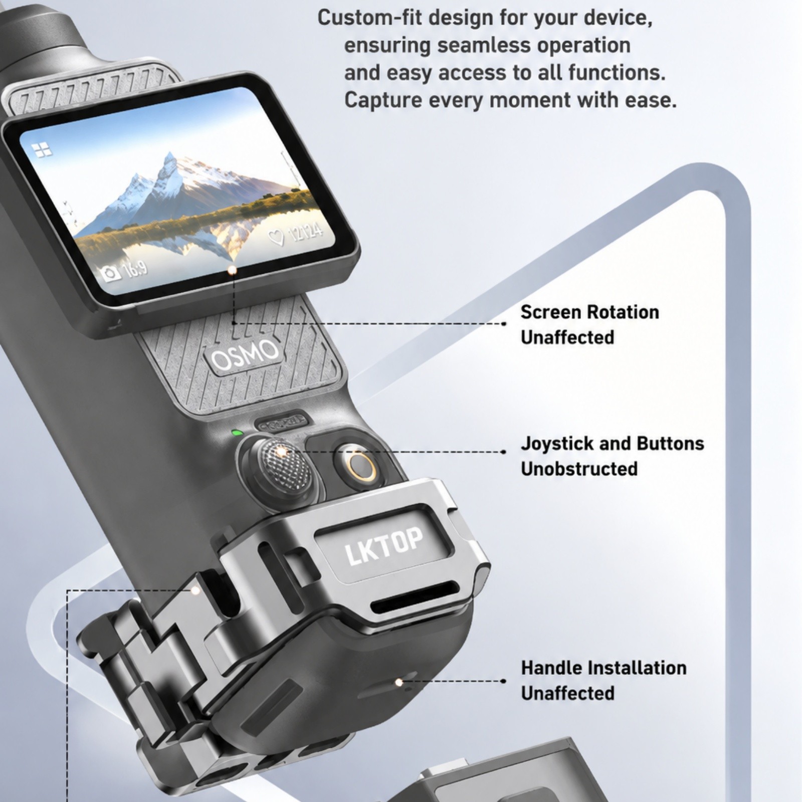 Protective Cage Expansion Adapter Action Camera for DJI Osmo Pocket4 3
