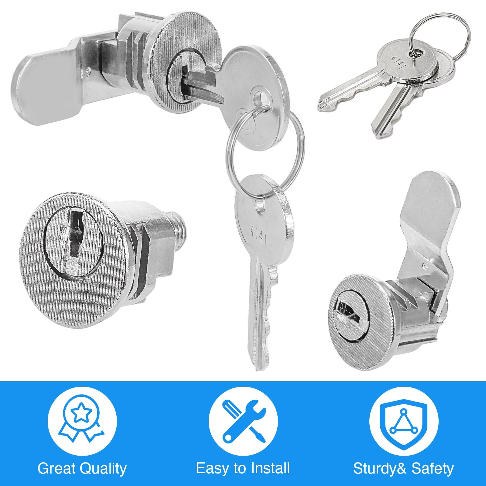 Mailbox Lock Replacement - Universal Mailbox Locks with 4 Keys - Easy to Install