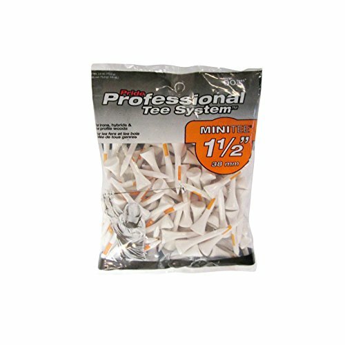 Pride Professional Tee System 1-1/2-Inch Mini Wood Golf Tee, White, 90 tees