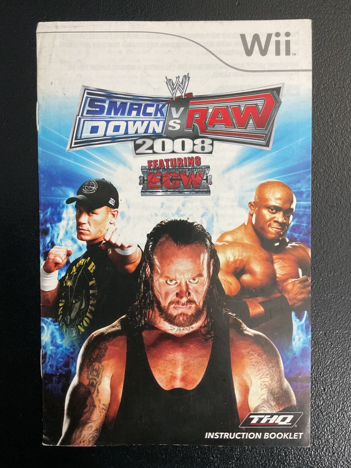 WWE Smackdown vs. RAW 2008 Nintendo Wii Instruction Manual Only