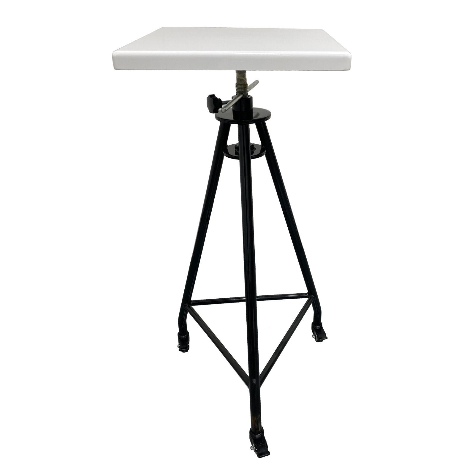 Sculpture Turntable（White）15-inch Square Top Rotary Lifting Sculpture Table