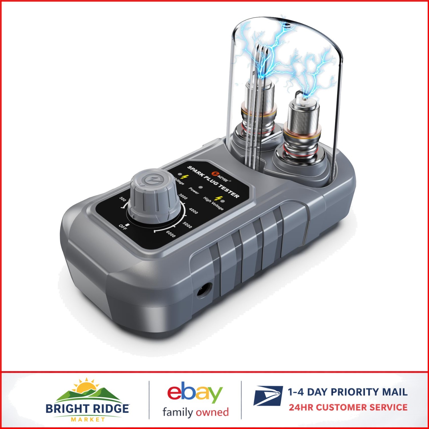 Adjustable RPM Spark Plug Testing Tool for Diagnosing Engine Performance Issues
