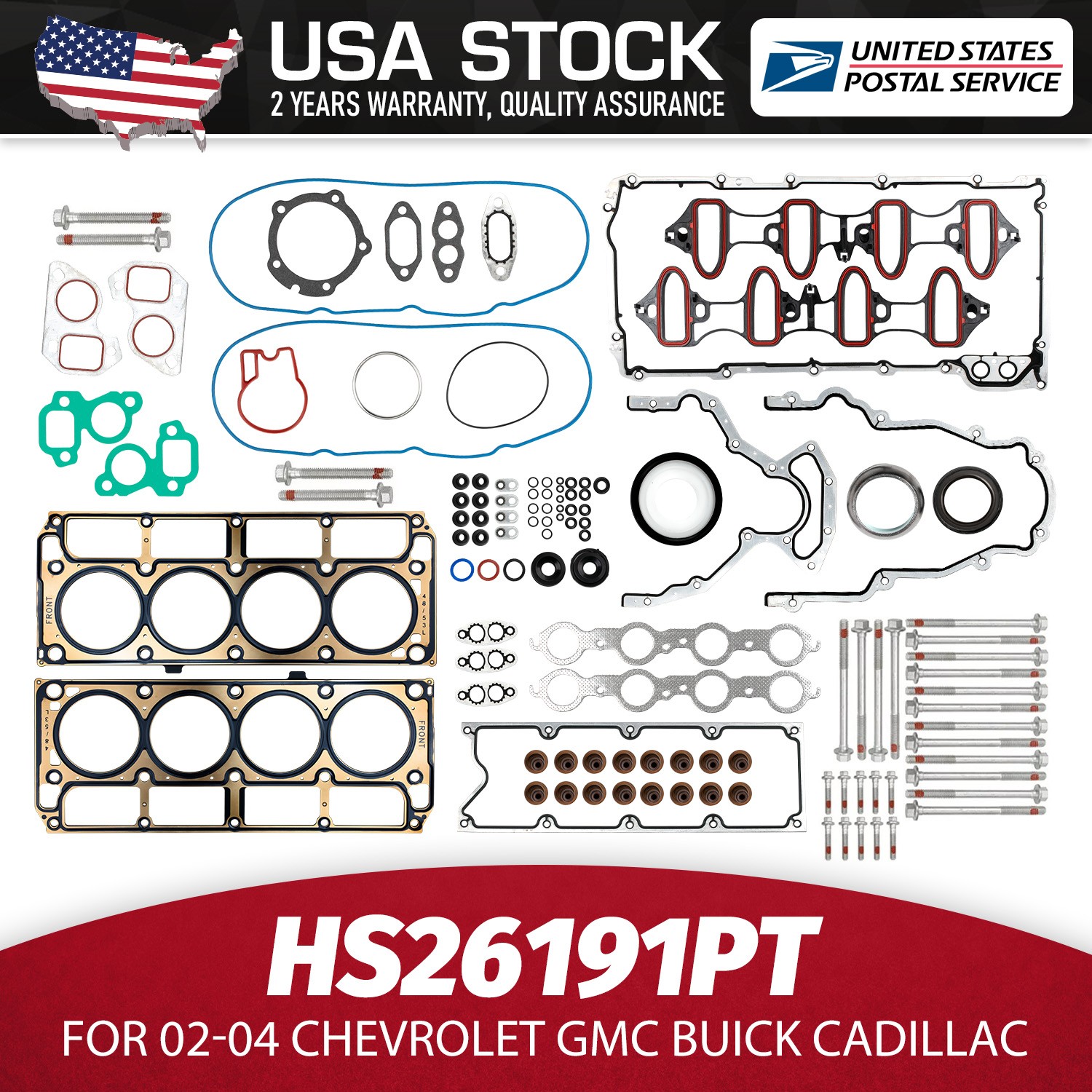 HS26191PT New Head Gasket Set Fits For Chevrolet GMC 5.3L 4.8L V8 OHV 2002-2011