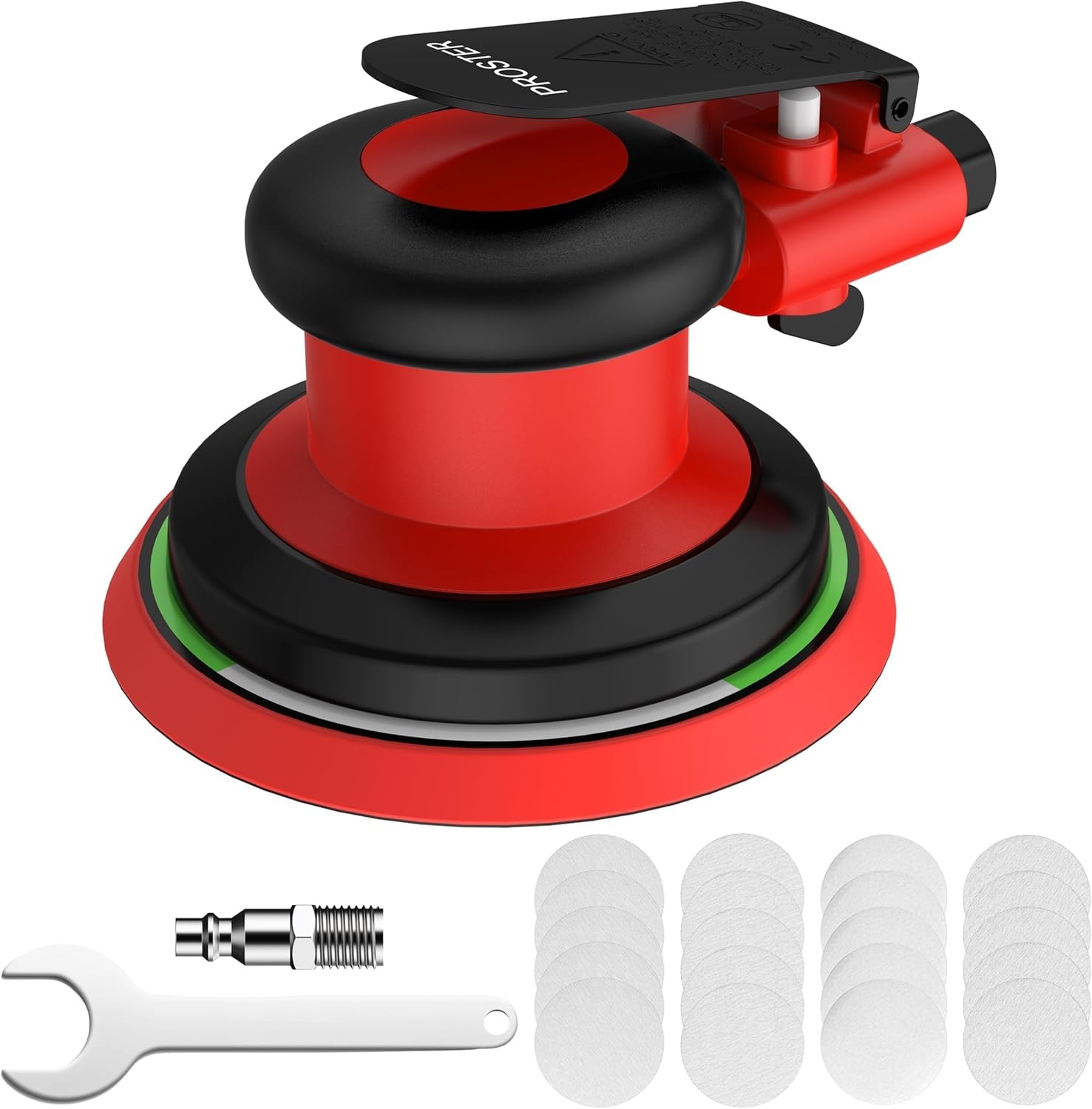 5" Pneumatic Orbital Sander 12000RPM 20Pc Disc Kit For Car Paint Prep