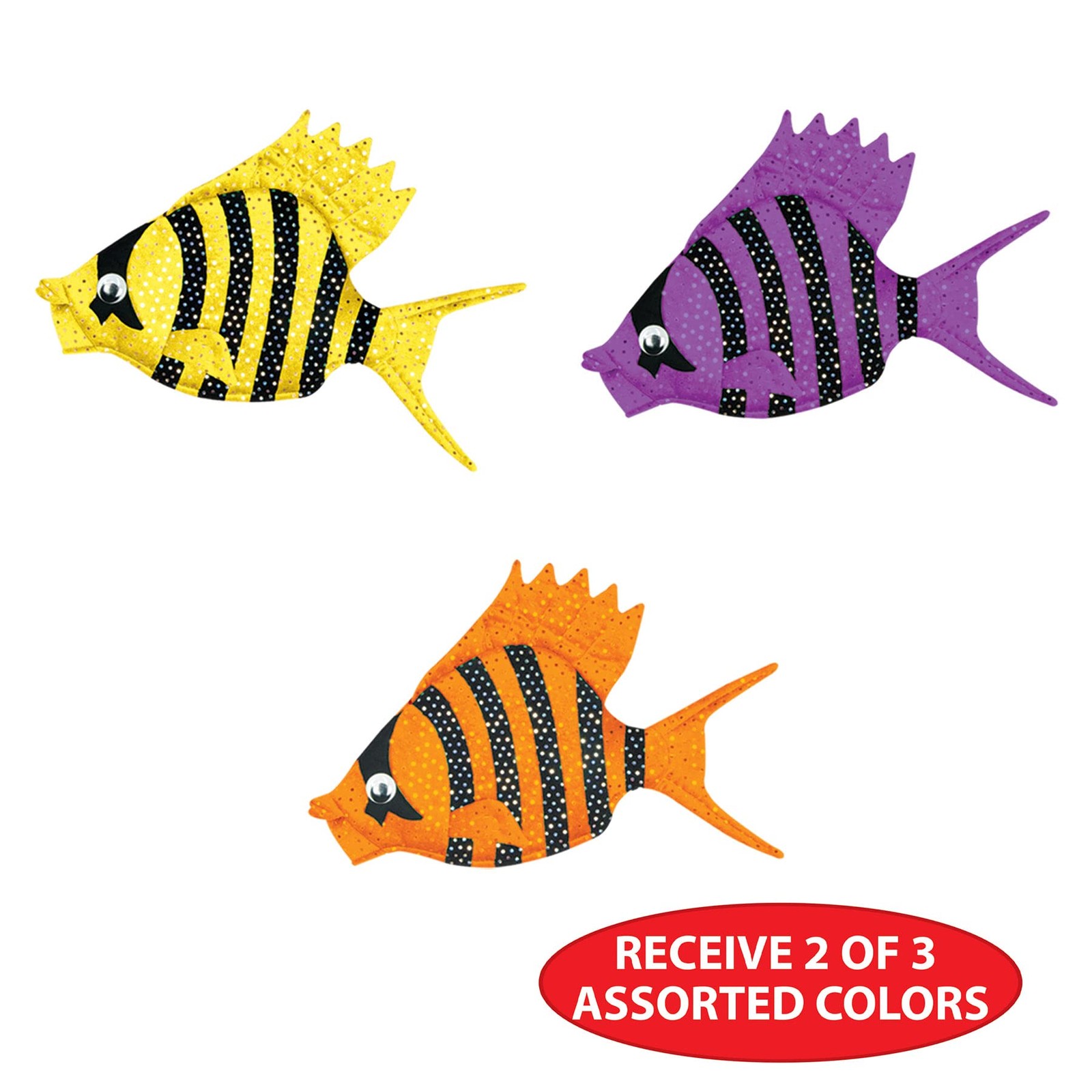 Beistle Plush Luau Fish Hats, 2 Pieces – One Size Fits Size, Multicolor