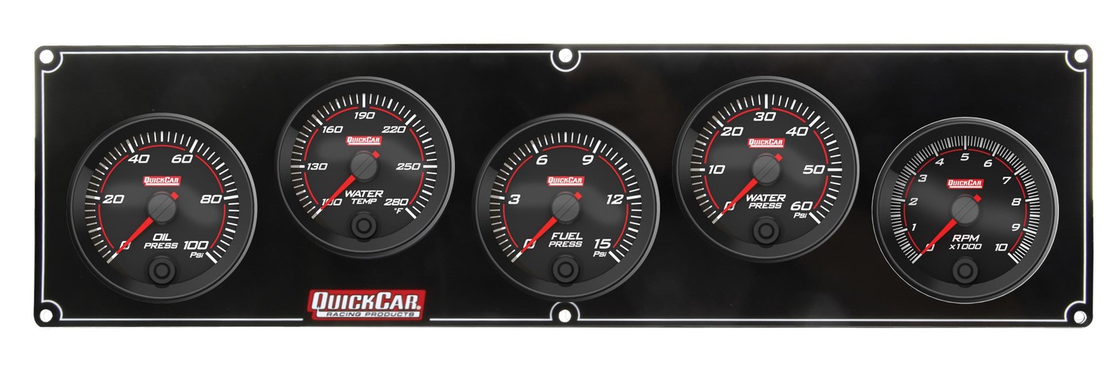 QUICKCAR RACING PRODUCTS Redline 4-1 Gauge Panel OP/WT/FP/WP w/2-5/8 Tach