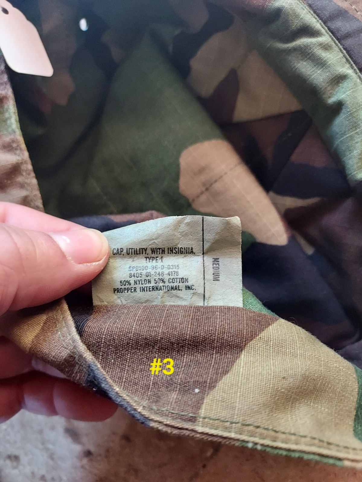 USMC Woodland Utility Cap Pattern Type I Medium Marine Camouflage Utility Cap